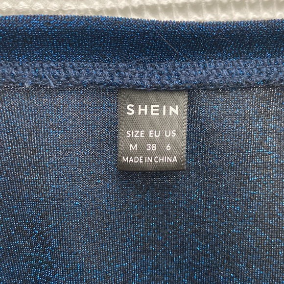 SHEIN women’s off shoulder cropped glitter long-sleeve. Size medium/US 6. - Picture 7 of 12